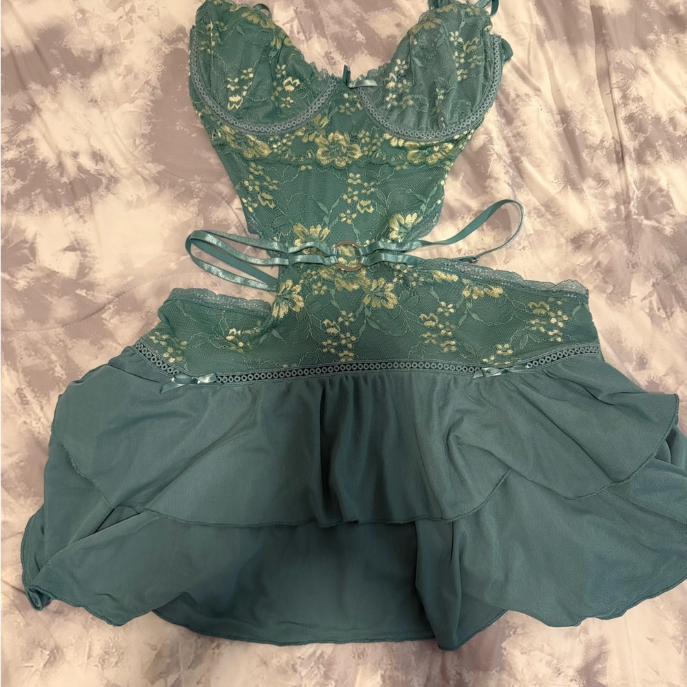 Outcast Santana Teal Mini Dress
